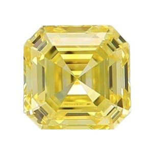 Diamante de laboratorio amarillo talla Esmeralda/Asscher (Square Emerald Cut)
