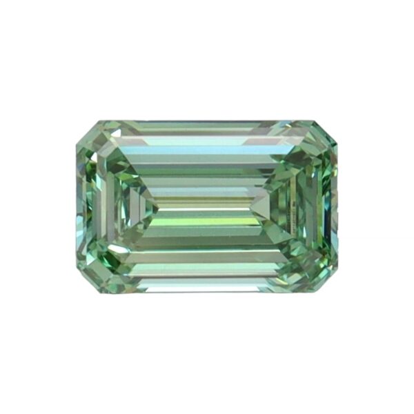 Diamantes de laboratorio verde talla esmeralda