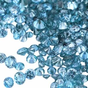 Pequeños brillantes de laboratorio azules