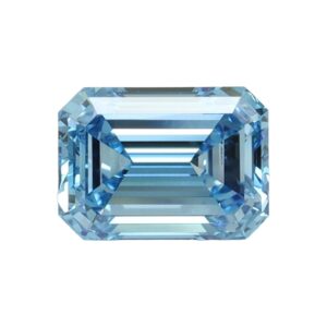 Diamantes de laboratorio azul talla esmeralda